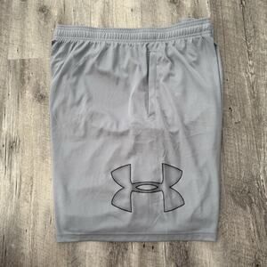 Under Armour Shorts Mens XXL Tech Logo 1306443 Loose Fit Gray Pull-On Pockets
